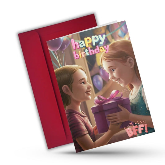 Best Friend Birthday Greeting Card with Envelope - Gift for Bestie Best Friend BFF