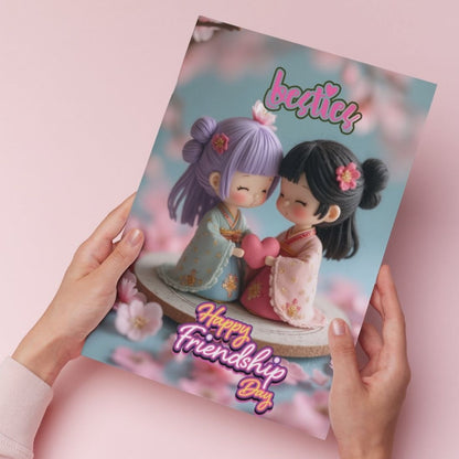 Friendship Day Greeting Card with Envelope - Gift for Bestie Best Friend BFF