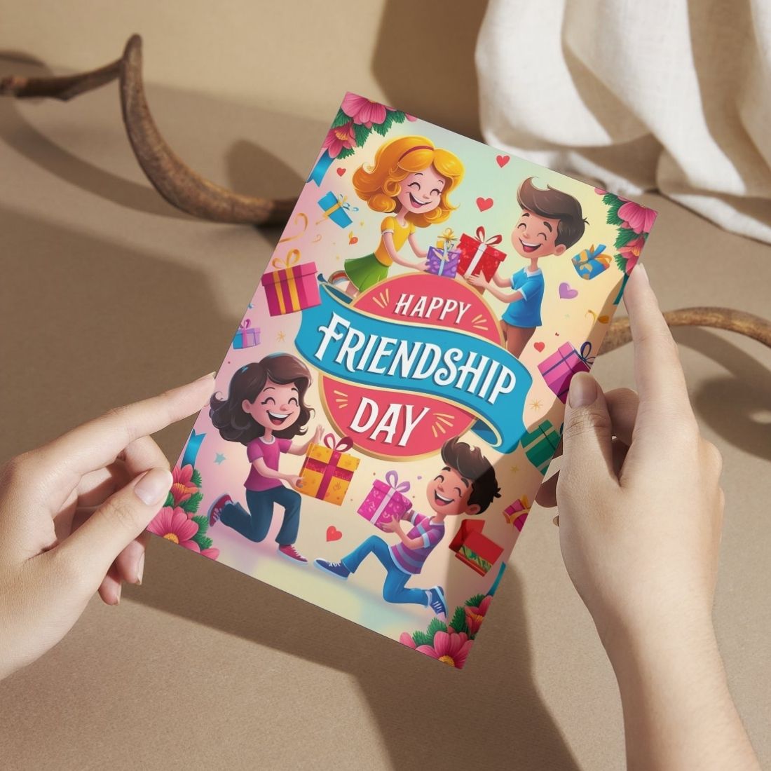Friendship Day Greeting Card with Envelope - Gift for Bestie Best Friend BFF