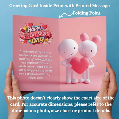 Friendship Day Greeting Card with Envelope - Gift for Bestie Best Friend BFF