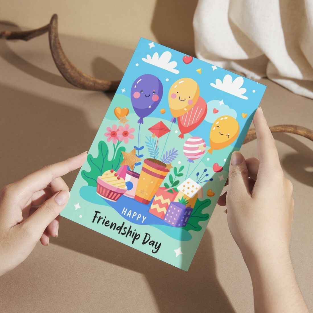 Friendship Day Greeting Card with Envelope - Gift for Bestie Best Friend BFF