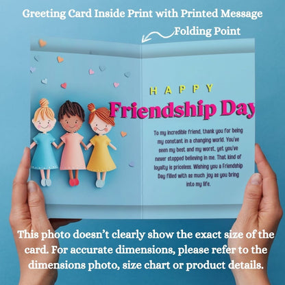 Friendship Day Greeting Card with Envelope - Gift for Bestie Best Friend BFF