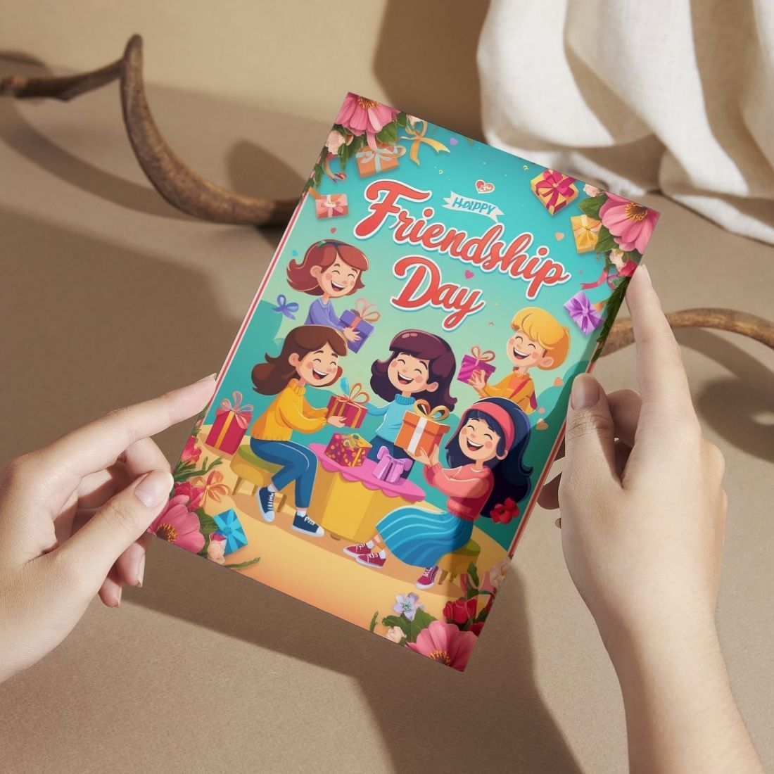 Friendship Day Greeting Card with Envelope - Gift for Bestie Best Friend BFF