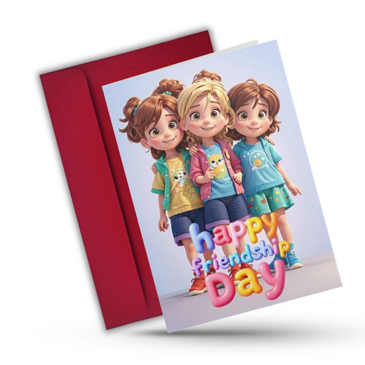 Friendship Day Greeting Card with Envelope - Gift for Bestie Best Friend BFF