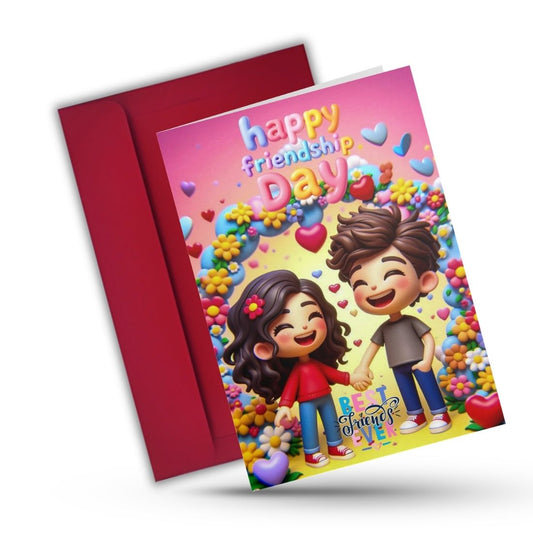 Friendship Day Greeting Card with Envelope - Gift for Bestie Best Friend BFF