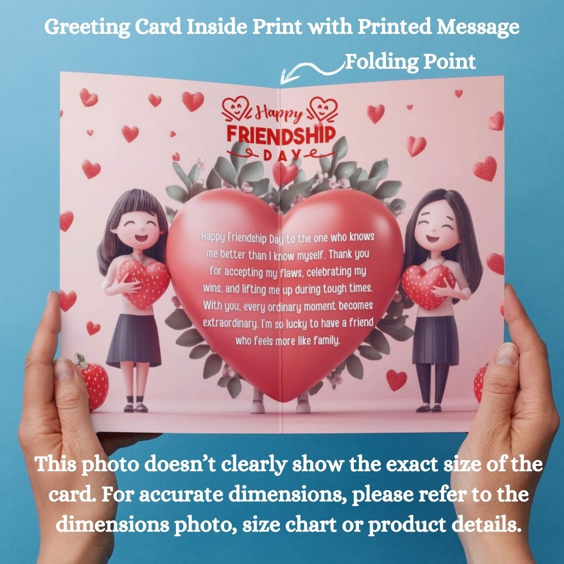 Friendship Day Greeting Card with Envelope - Gift for Bestie Best Friend BFF