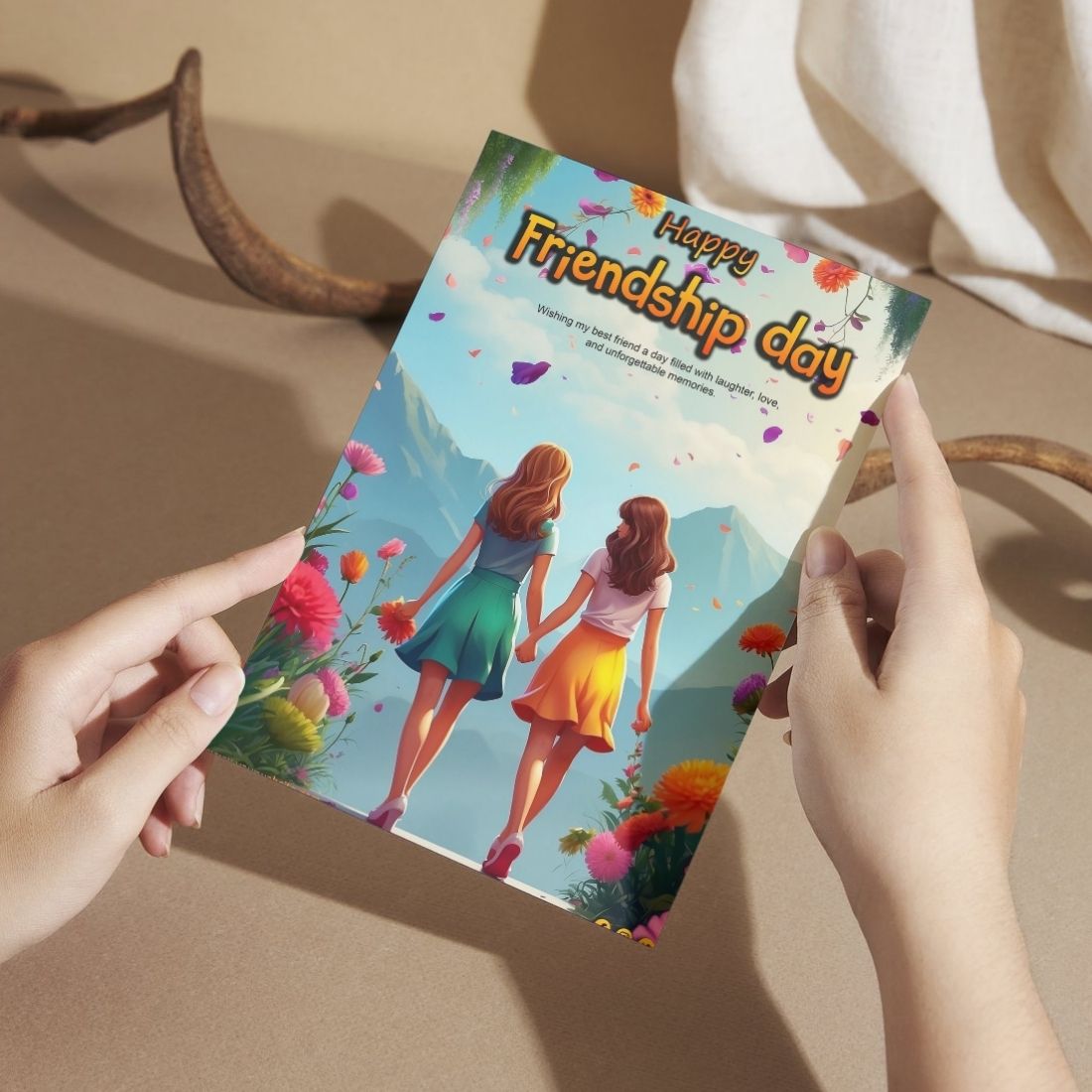 Friendship Day Greeting Card with Envelope - Gift for Bestie Best Friend BFF