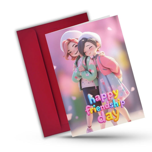 Friendship Day Greeting Card with Envelope - Gift for Bestie Best Friend BFF