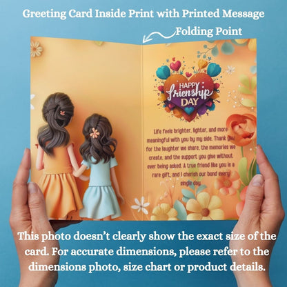 Friendship Day Greeting Card with Envelope - Gift for Bestie Best Friend BFF