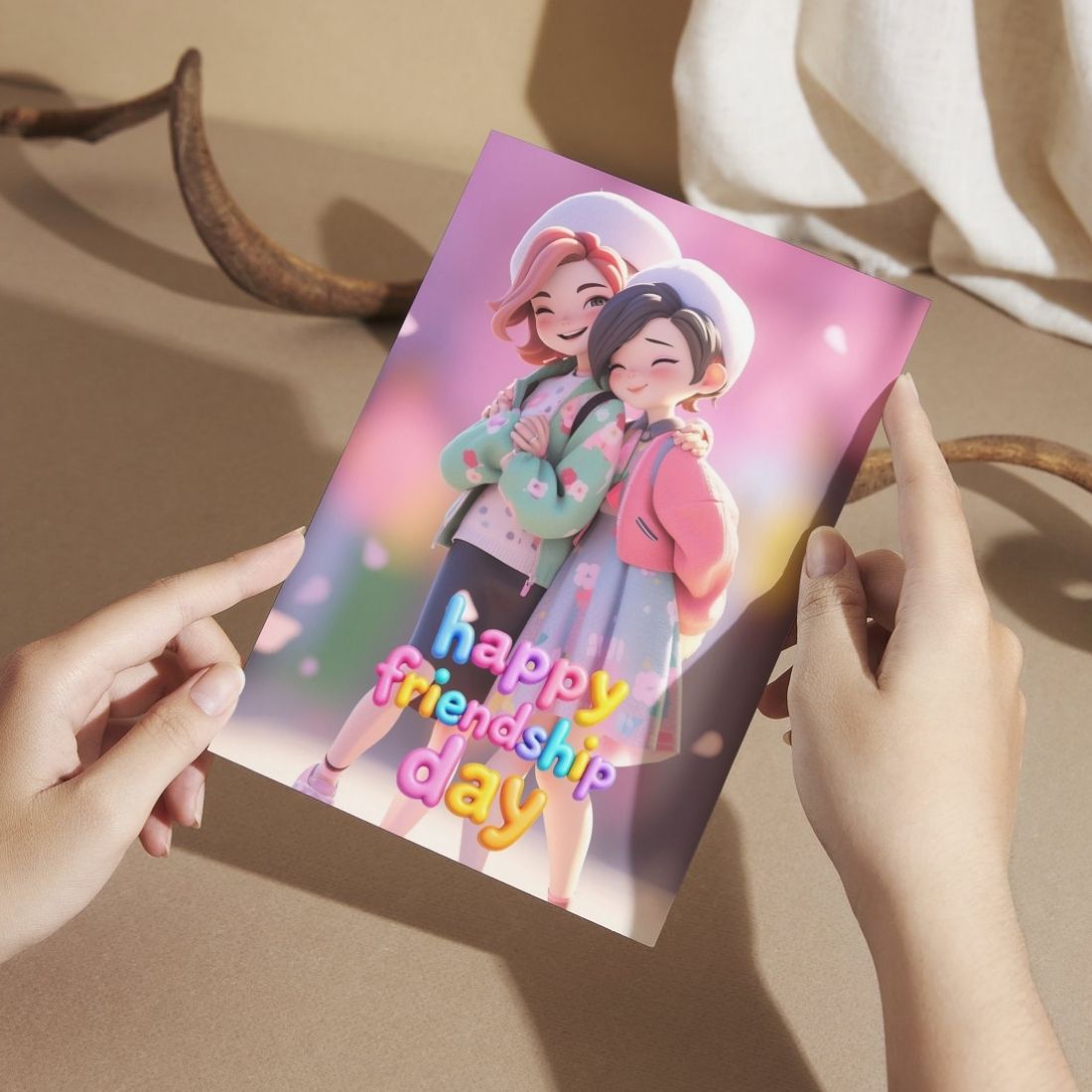 Friendship Day Greeting Card with Envelope - Gift for Bestie Best Friend BFF