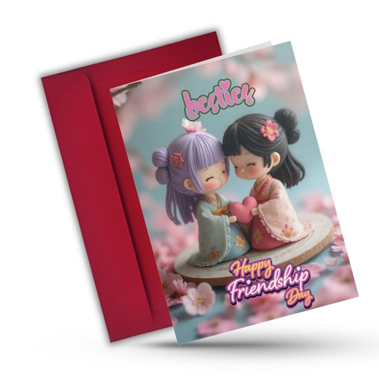 Friendship Day Greeting Card with Envelope - Gift for Bestie Best Friend BFF