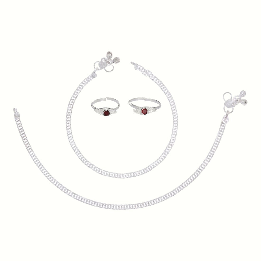 Silver and Gold Plated Ghungroo Payal Anklet with Adjustable Bichhiya Toe Ring Combo Set for Women