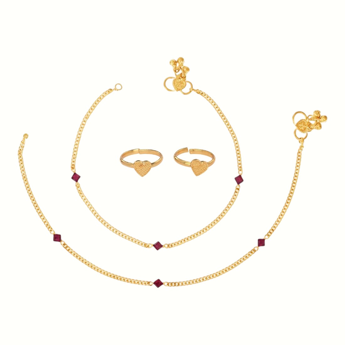 Silver and Gold Plated Ghungroo Payal Anklet with Adjustable Bichhiya Toe Ring Combo Set for Women