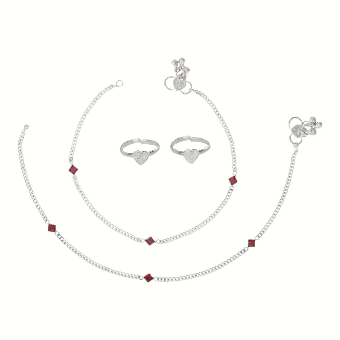 Silver and Gold Plated Ghungroo Payal Anklet with Adjustable Bichhiya Toe Ring Combo Set for Women