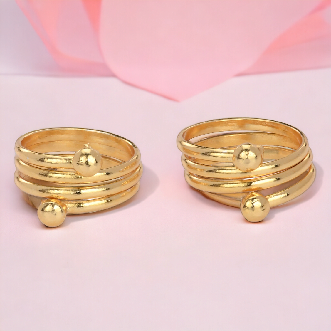 Silver and Gold Plated Ghungroo Payal Anklet with Adjustable Bichhiya Toe Ring Combo Set for Women