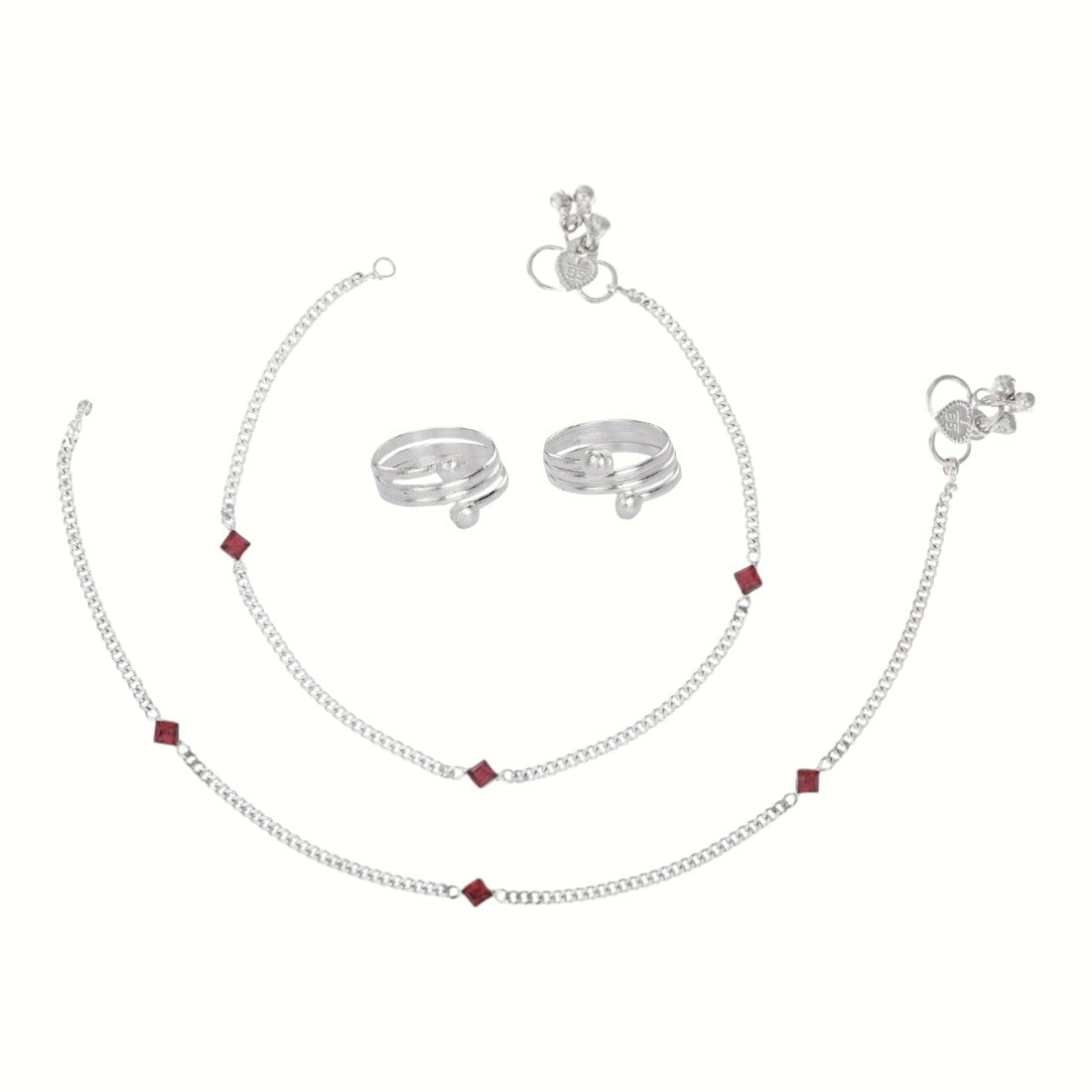 Silver and Gold Plated Ghungroo Payal Anklet with Adjustable Bichhiya Toe Ring Combo Set for Women