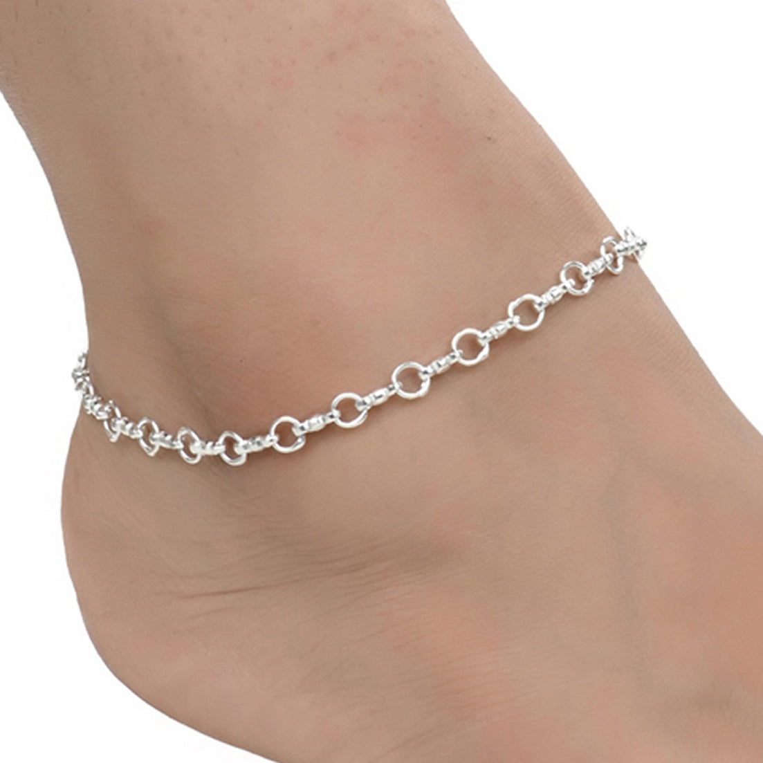 Silver and Gold Plated Ghungroo Payal Anklet with Adjustable Bichhiya Toe Ring Combo Set for Women