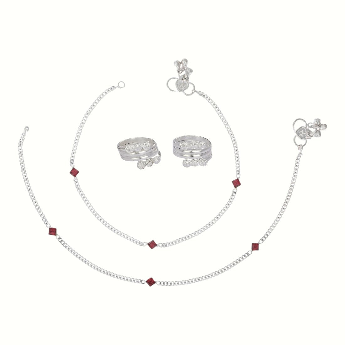 Silver and Gold Plated Ghungroo Payal Anklet with Adjustable Bichhiya Toe Ring Combo Set for Women