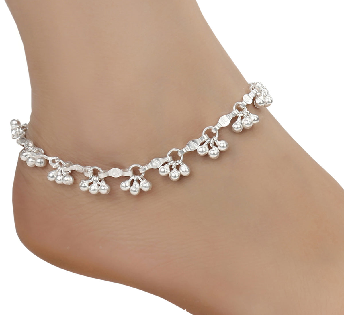Silver and Gold Plated Ghungroo Payal Anklet with Adjustable Bichhiya Toe Ring Combo Set for Women