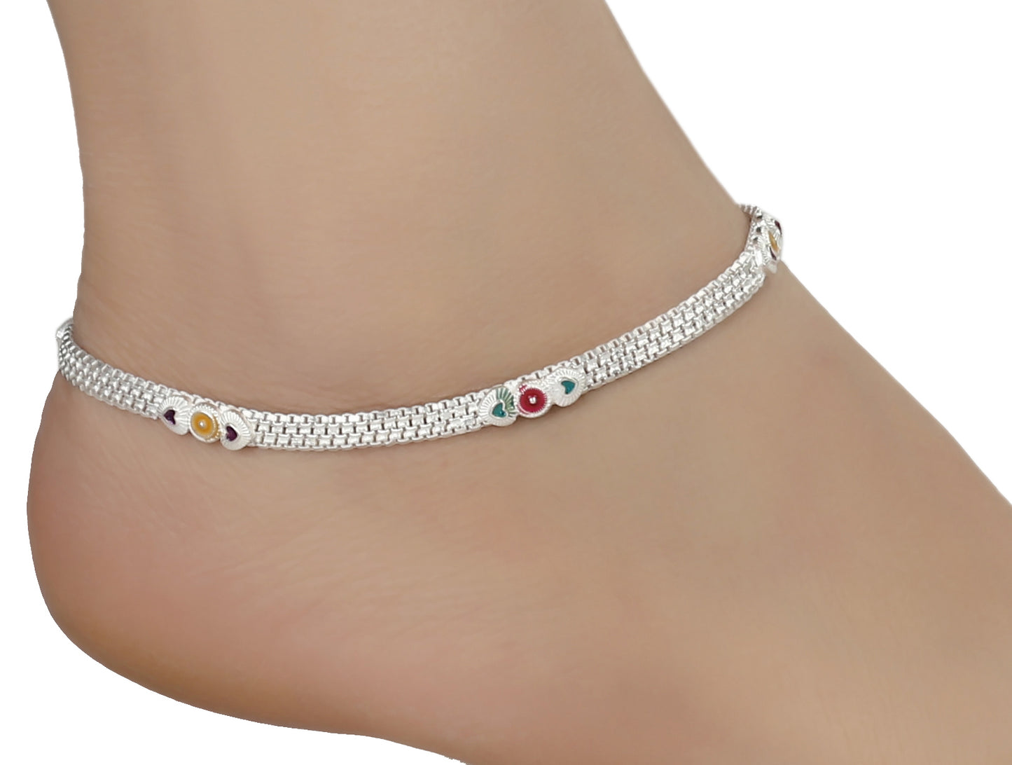 Silver and Gold Plated Ghungroo Payal Anklet with Adjustable Bichhiya Toe Ring Combo Set for Women