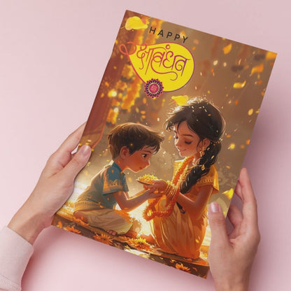 AanyaCentric Raksha Bandhan Card for Brother and Sister — Printed Greeting Card with Envelope