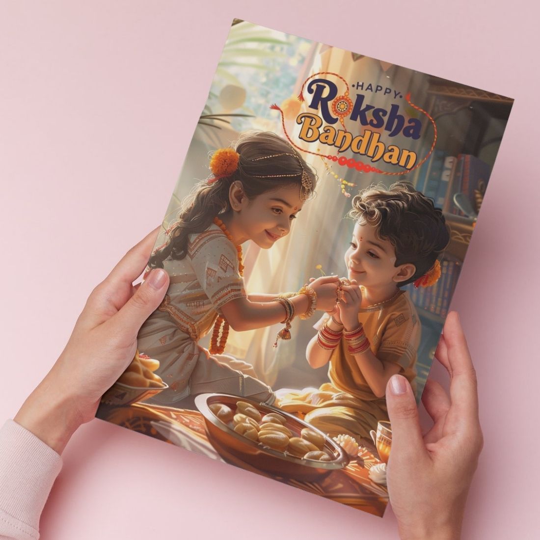 AanyaCentric Raksha Bandhan Card for Brother and Sister — Printed Greeting Card with Envelope