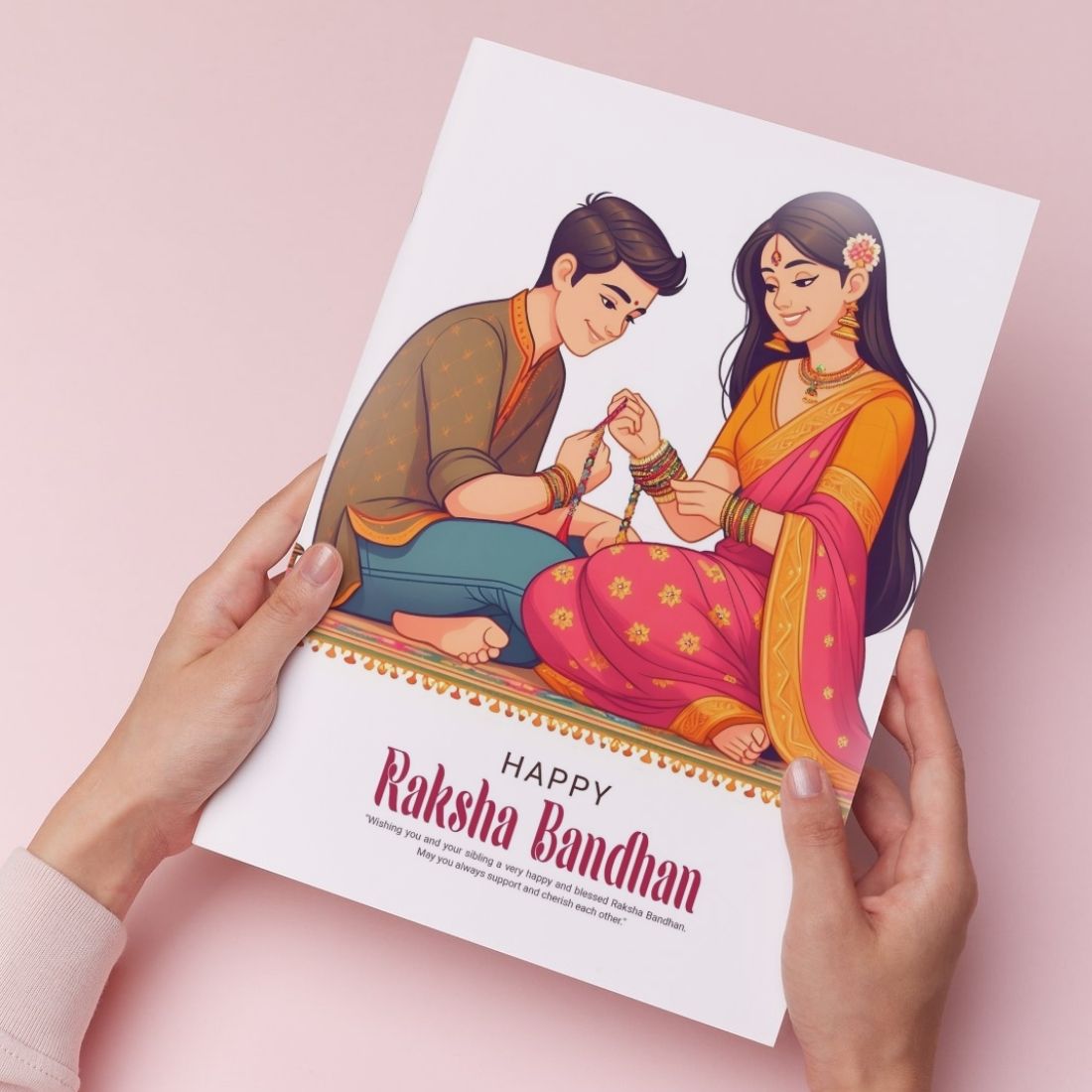 AanyaCentric Raksha Bandhan Card for Brother and Sister — Printed Greeting Card with Envelope