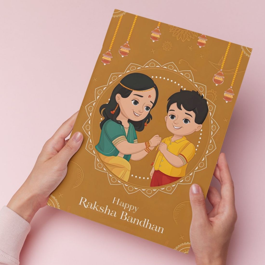AanyaCentric Raksha Bandhan Card for Brother and Sister — Printed Greeting Card with Envelope