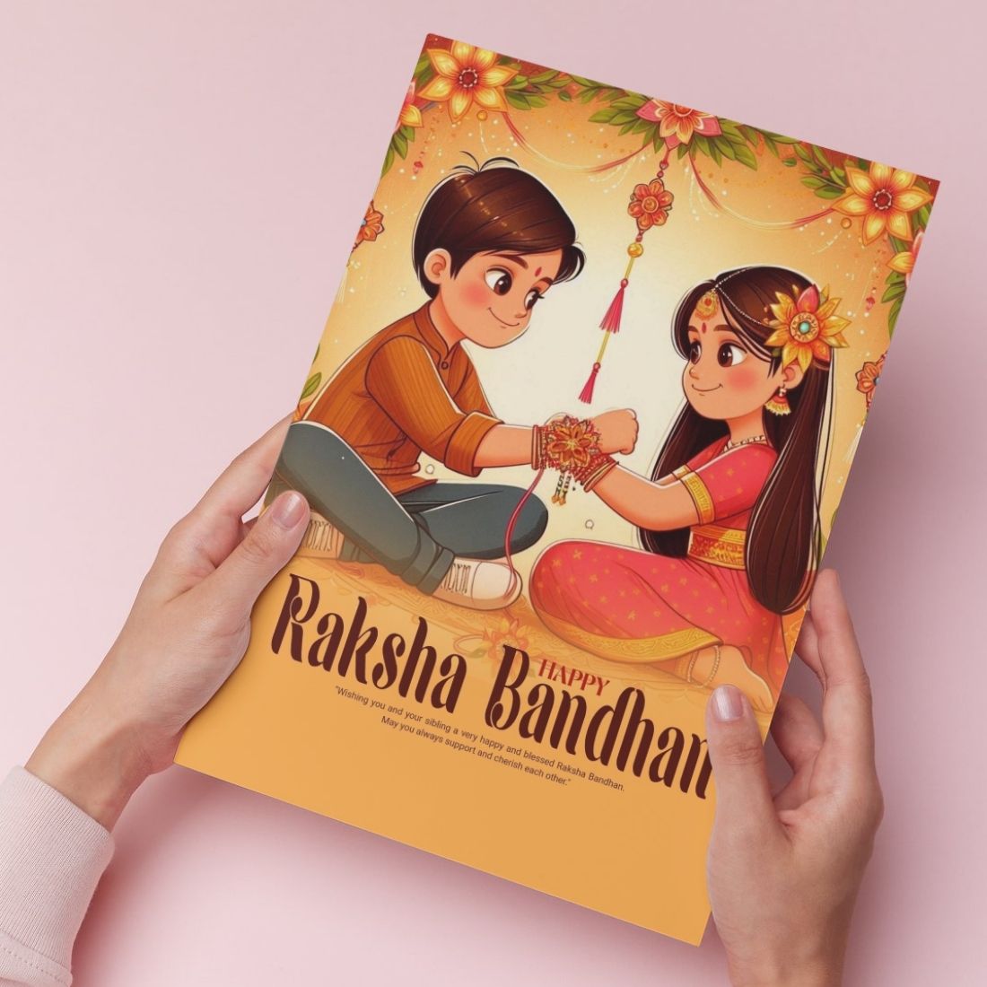 AanyaCentric Raksha Bandhan Card for Brother and Sister — Printed Greeting Card with Envelope