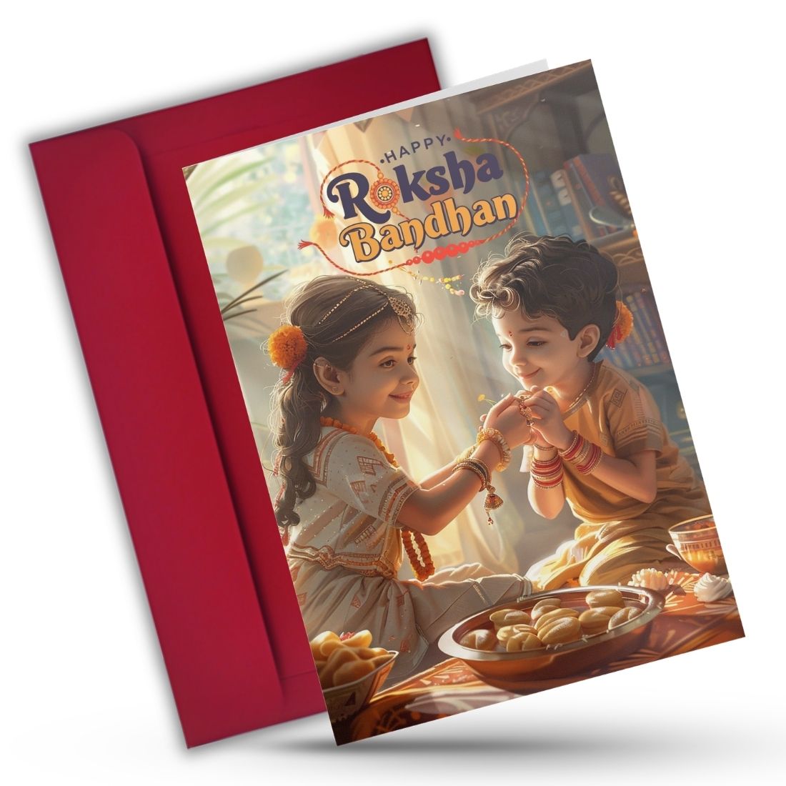 AanyaCentric Raksha Bandhan Card for Brother and Sister — Printed Greeting Card with Envelope