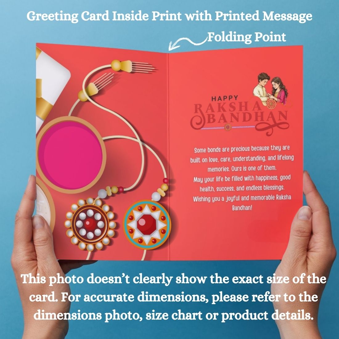 AanyaCentric Raksha Bandhan Card for Brother and Sister — Printed Greeting Card with Envelope