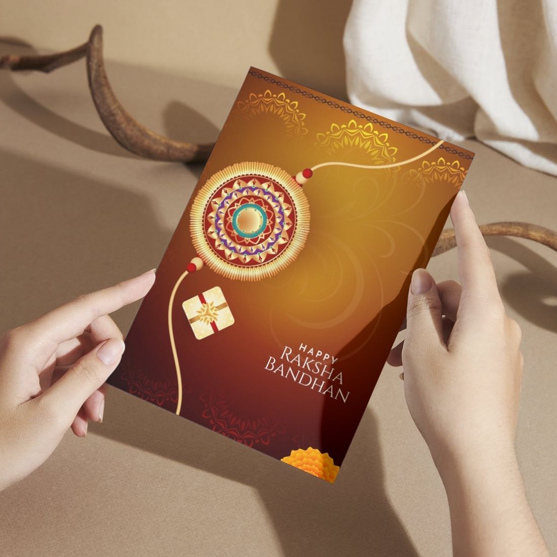 AanyaCentric Raksha Bandhan Card for Brother and Sister — Printed Greeting Card with Envelope