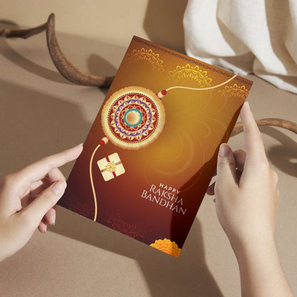AanyaCentric Raksha Bandhan Card for Brother and Sister — Printed Greeting Card with Envelope