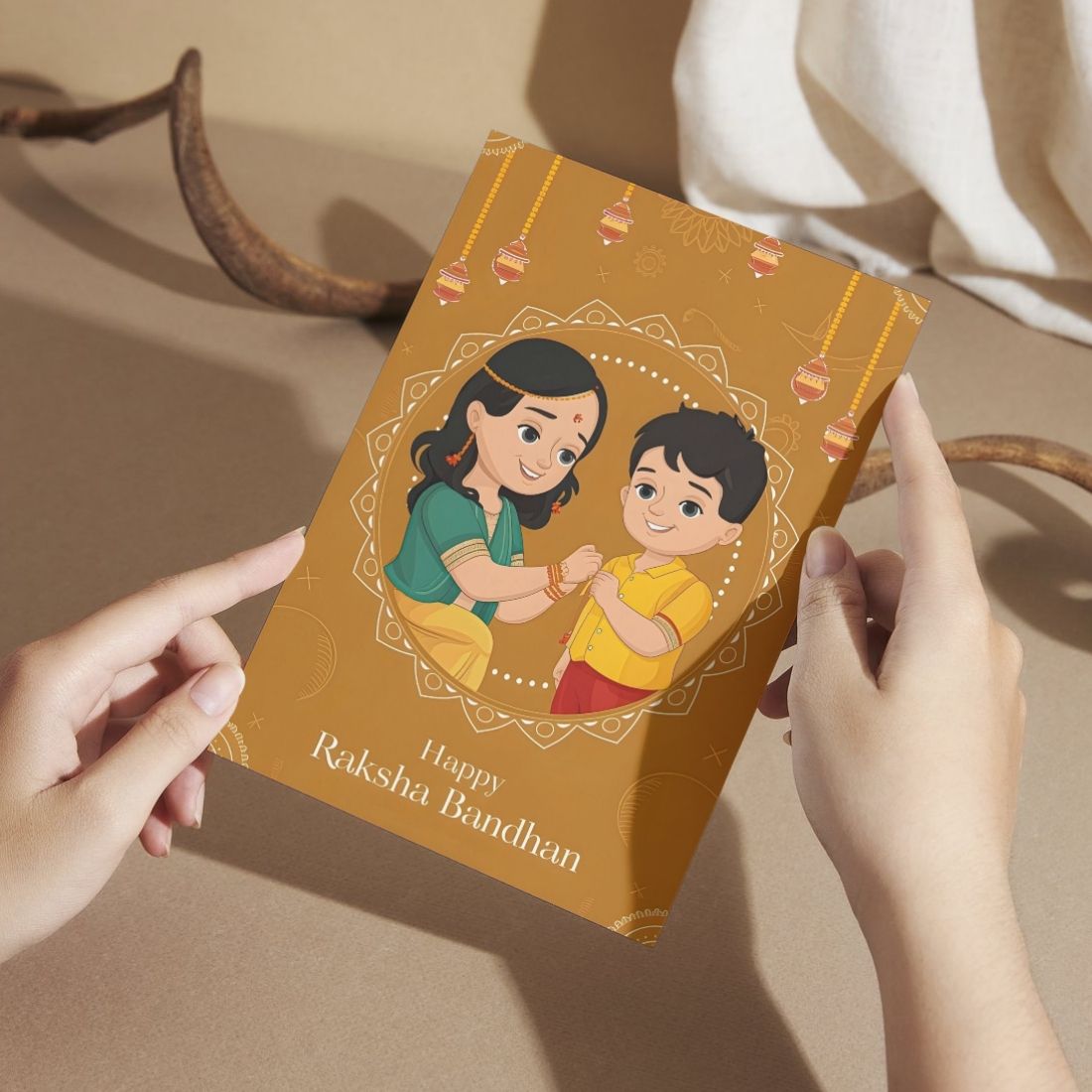 AanyaCentric Raksha Bandhan Card for Brother and Sister — Printed Greeting Card with Envelope