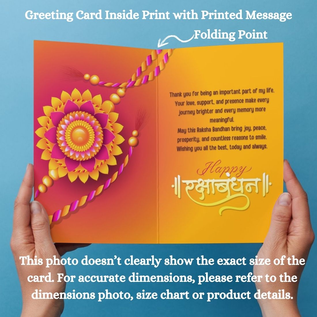 AanyaCentric Raksha Bandhan Card for Brother and Sister — Printed Greeting Card with Envelope