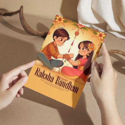 AanyaCentric Raksha Bandhan Card for Brother and Sister — Printed Greeting Card with Envelope