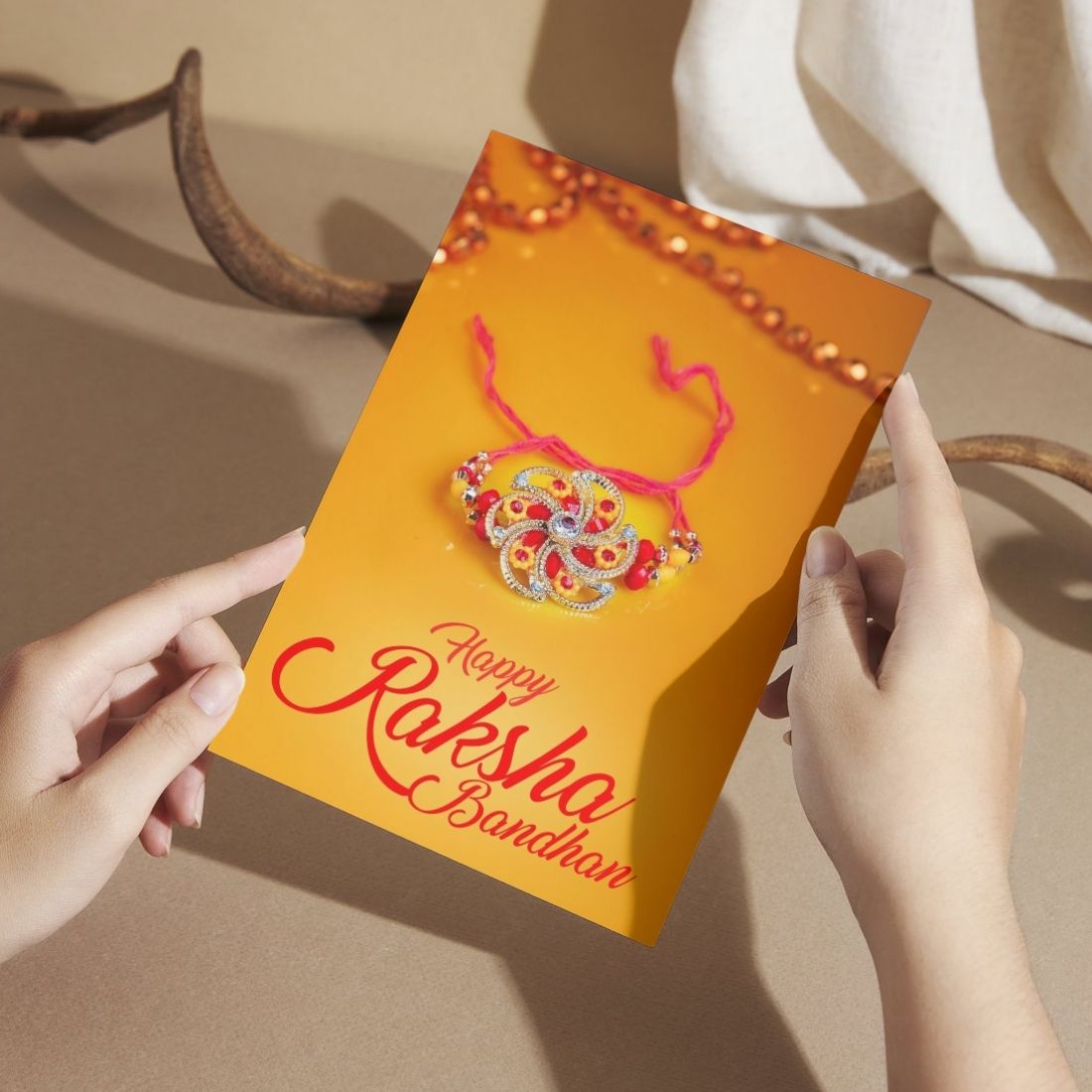 AanyaCentric Raksha Bandhan Card for Brother and Sister — Printed Greeting Card with Envelope