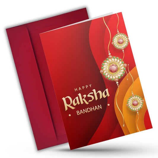 AanyaCentric Raksha Bandhan Card for Brother and Sister — Printed Greeting Card with Envelope