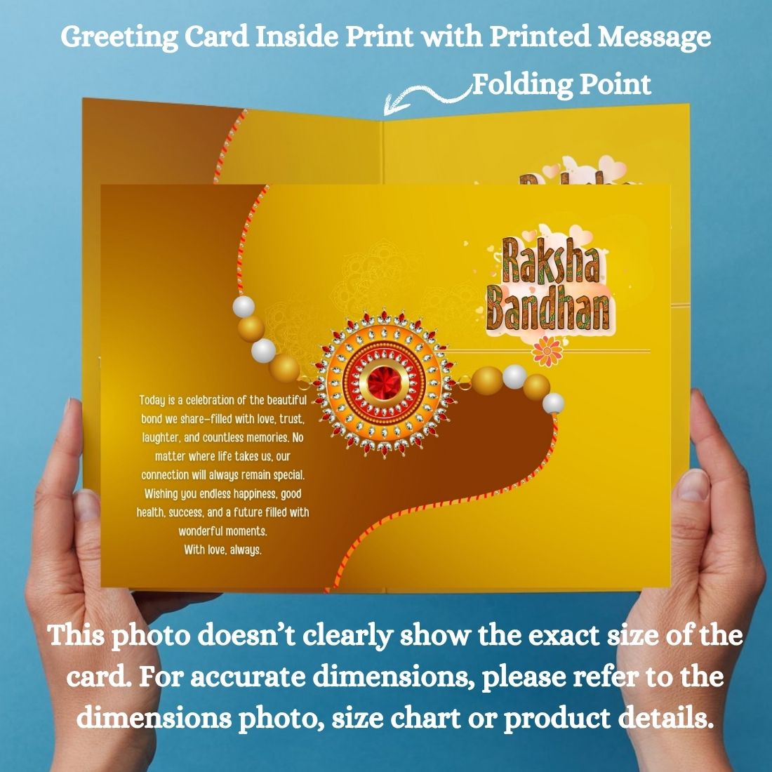 AanyaCentric Raksha Bandhan Card for Brother and Sister — Printed Greeting Card with Envelope