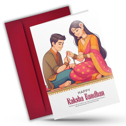 AanyaCentric Raksha Bandhan Card for Brother and Sister — Printed Greeting Card with Envelope