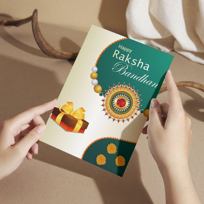 AanyaCentric Raksha Bandhan Card for Brother and Sister — Printed Greeting Card with Envelope