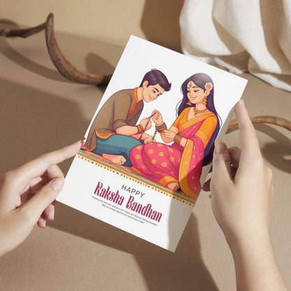 AanyaCentric Raksha Bandhan Card for Brother and Sister — Printed Greeting Card with Envelope