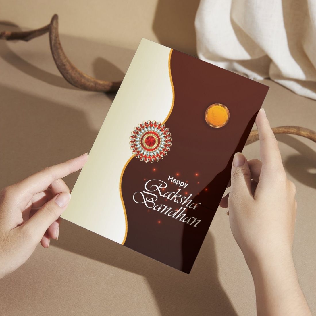 AanyaCentric Raksha Bandhan Card for Brother and Sister — Printed Greeting Card with Envelope