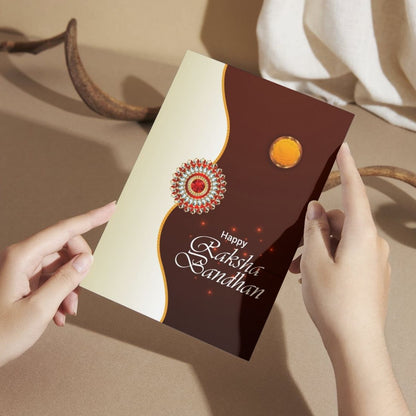 AanyaCentric Raksha Bandhan Card for Brother and Sister — Printed Greeting Card with Envelope