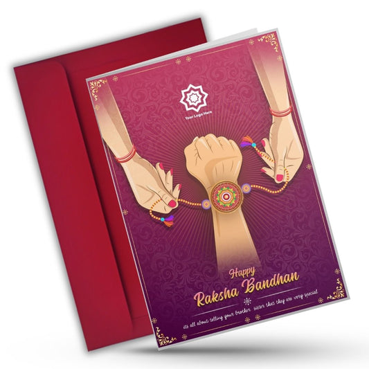 AanyaCentric Raksha Bandhan Card for Brother and Sister — Printed Greeting Card with Envelope