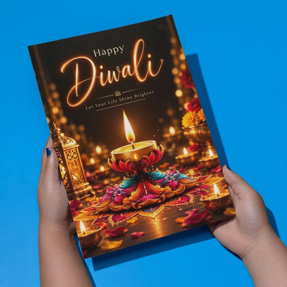 Happy Diwali Card — Printed Greeting Card, Multiple Sizes, Photo Paper, Pre-Printed Wishes