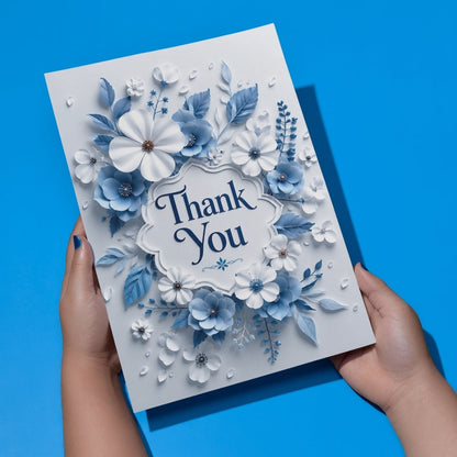 Thank You Greeting Card, Multiple Sizes, Printed on Photo Paper