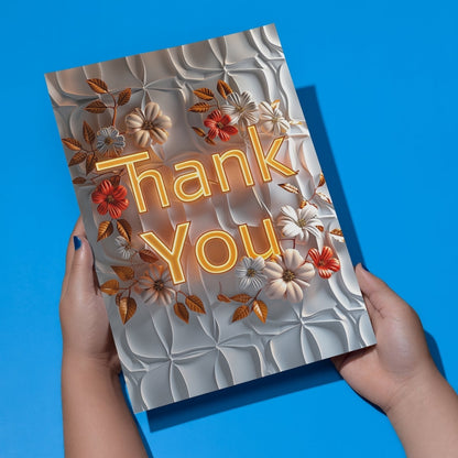 Thank You Greeting Card, Multiple Sizes, Printed on Photo Paper