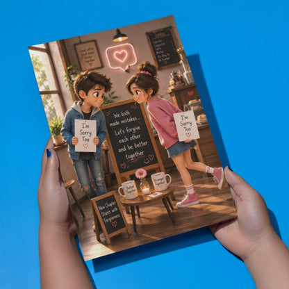 Mutual Sorry Greeting Card for Couples, Multiple Sizes, Printed on Photo Paper