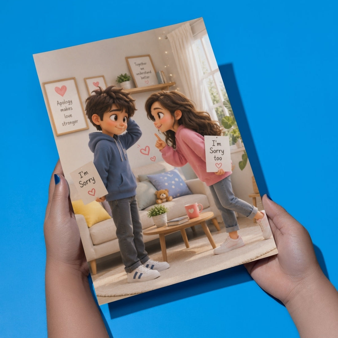 Mutual Sorry Greeting Card for Couples, Multiple Sizes, Printed on Photo Paper